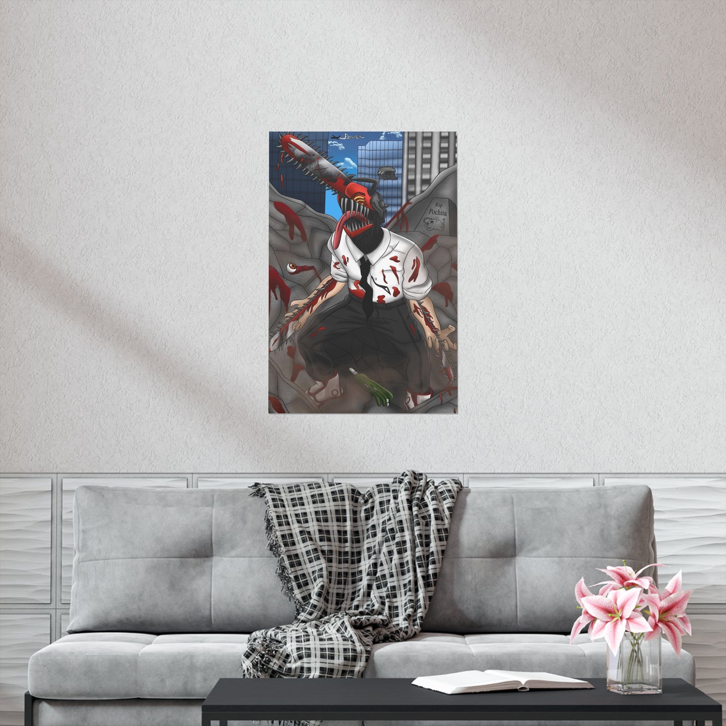 Chainsaw Head Poster