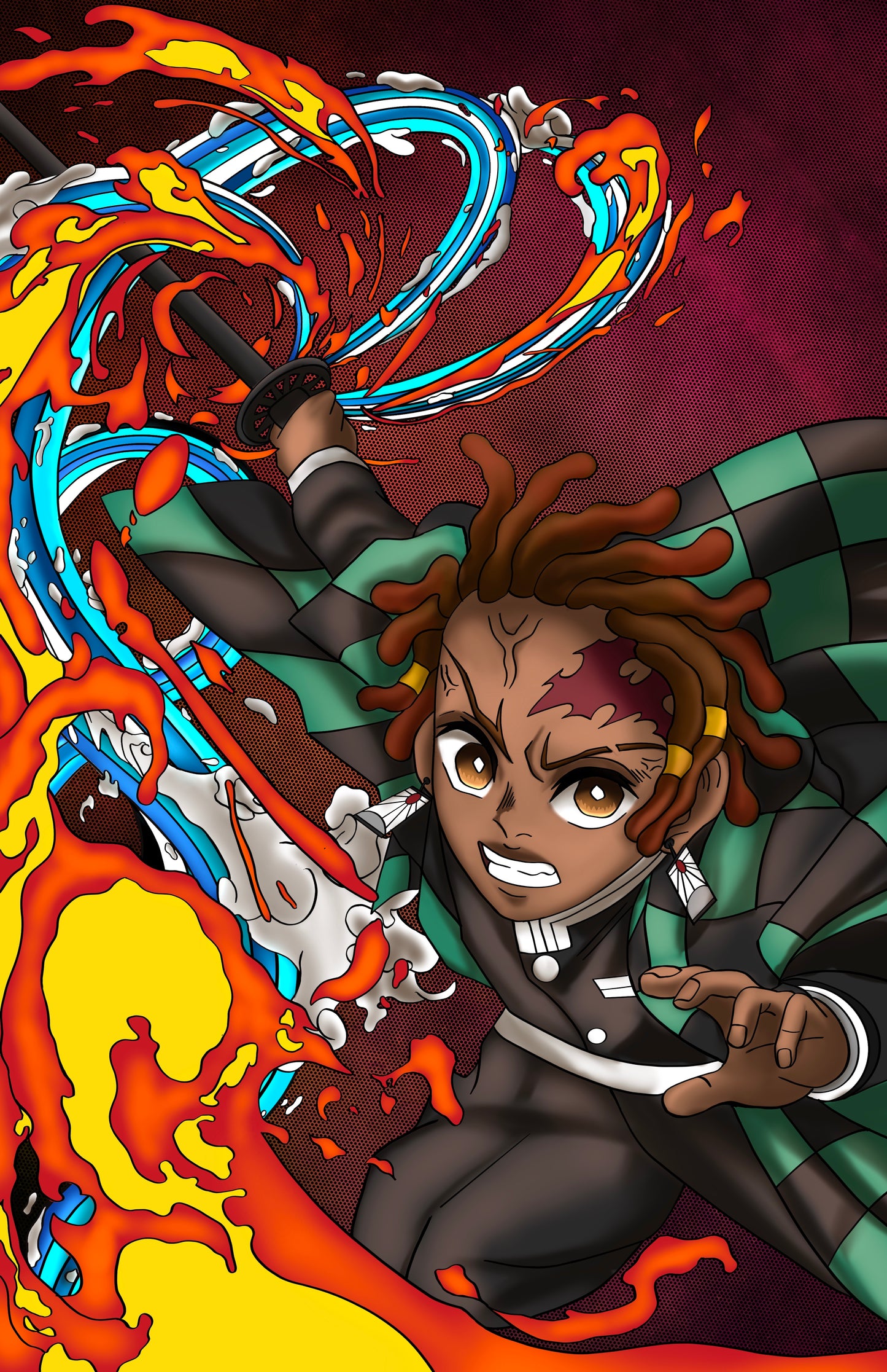 Melanin Fire/Water Slayer Print