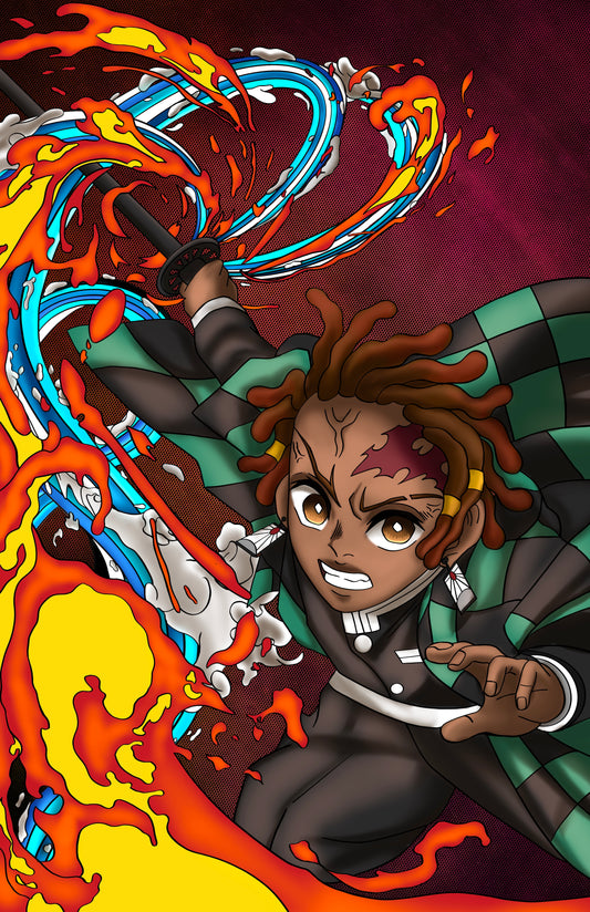 Melanin Fire/Water Slayer Print